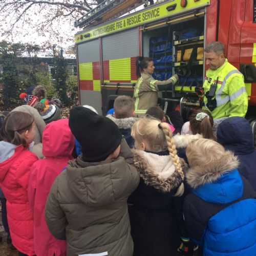 History - Visit from the Fire Fighters